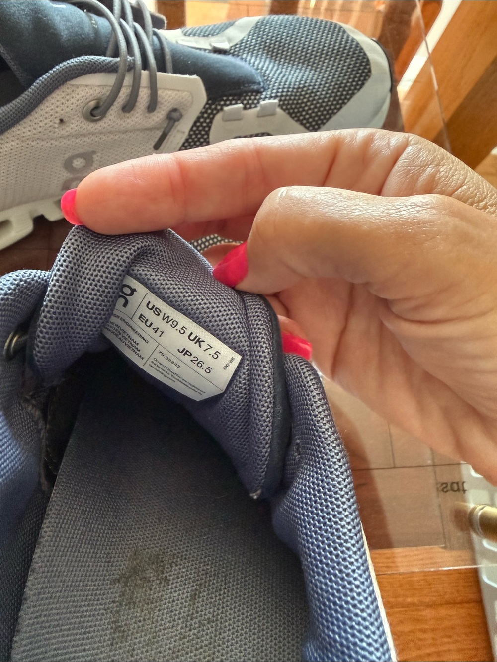 On Running womens Athletic Running Shoes gray and blue - Picture 5 of 8